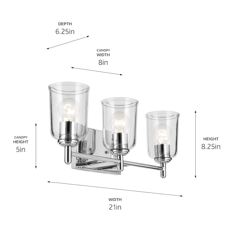 Kichler Lighting Shailene Bathroom Vanity Light with Clear Glass