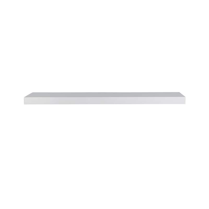 HomeRoots 75" White Wooden Wall Mounted Floating Shelf