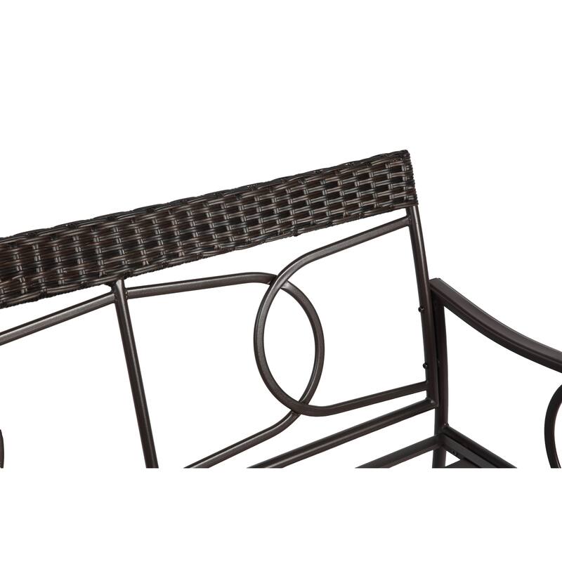 Classic Patio Sofa Wicker Conversation Set Rattan Sofa Chair wTable