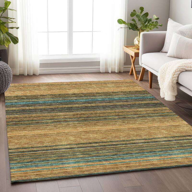 Premium Washable Super Soft Modern Stripes Mayfield Rug - Wheat - 2'6" x 3'10"