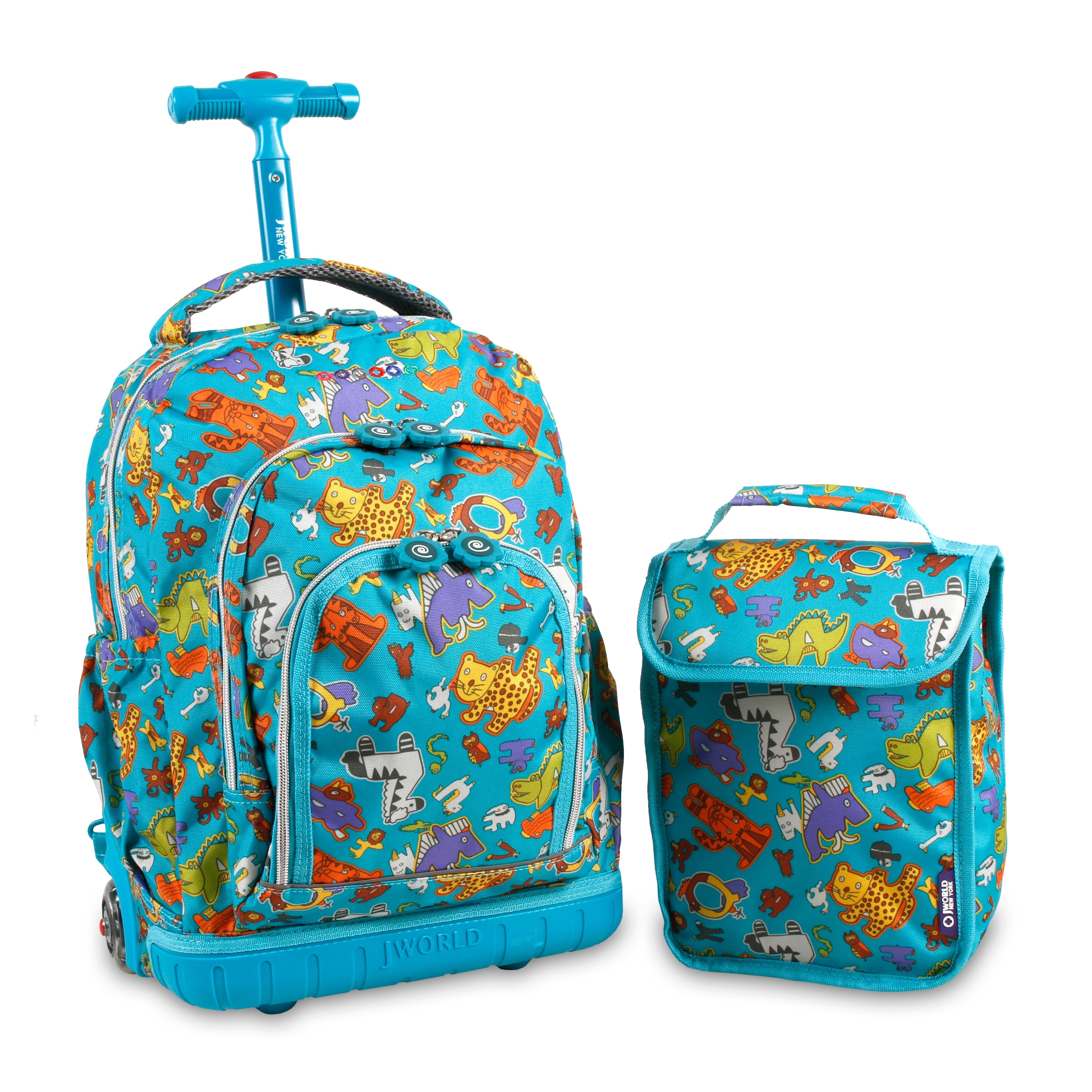 J World Lollipop Aniphabets Rolling Backpack and Lunch Bag Multi-color ...