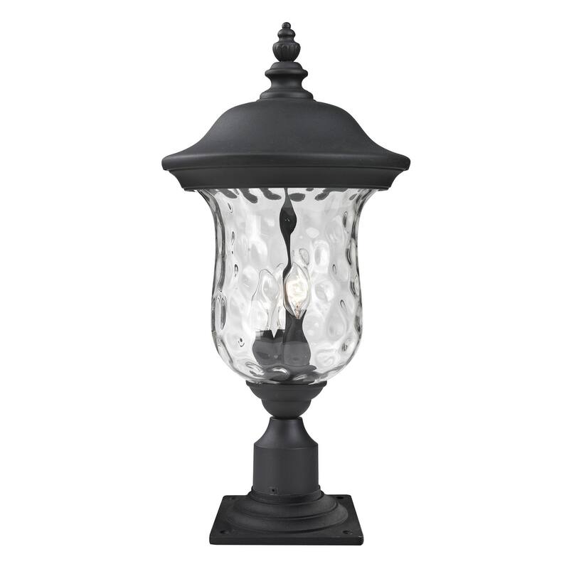 Bellevue ZPL54629 Eumenes 3 Light 12" Tall Pier Mount Post Light - Black