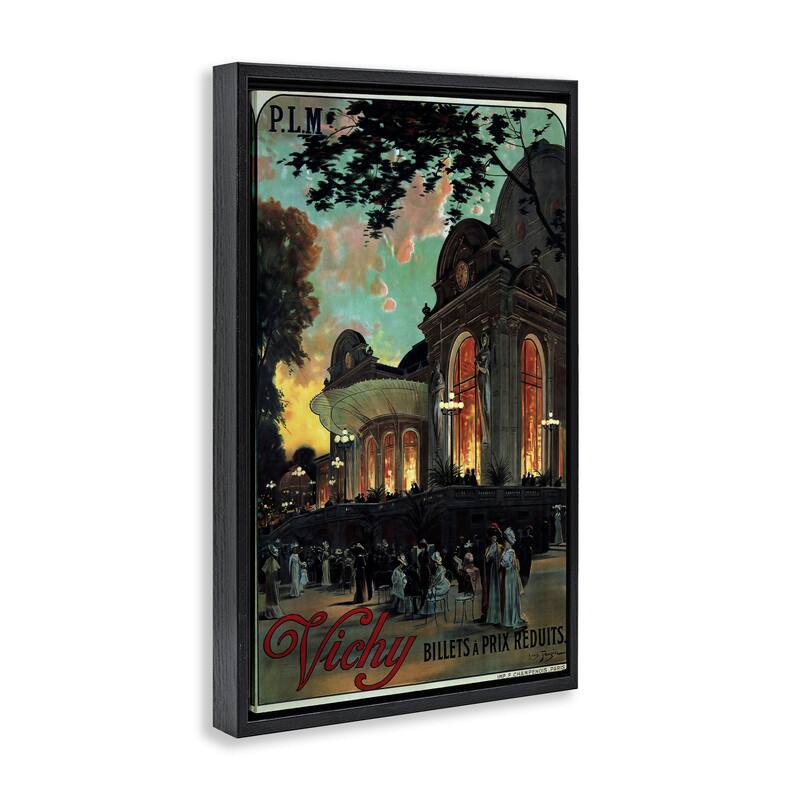 Stupell Vichy Cultural Antique Poster Framed Floater Canvas Wall Art Design By Marcus Jules