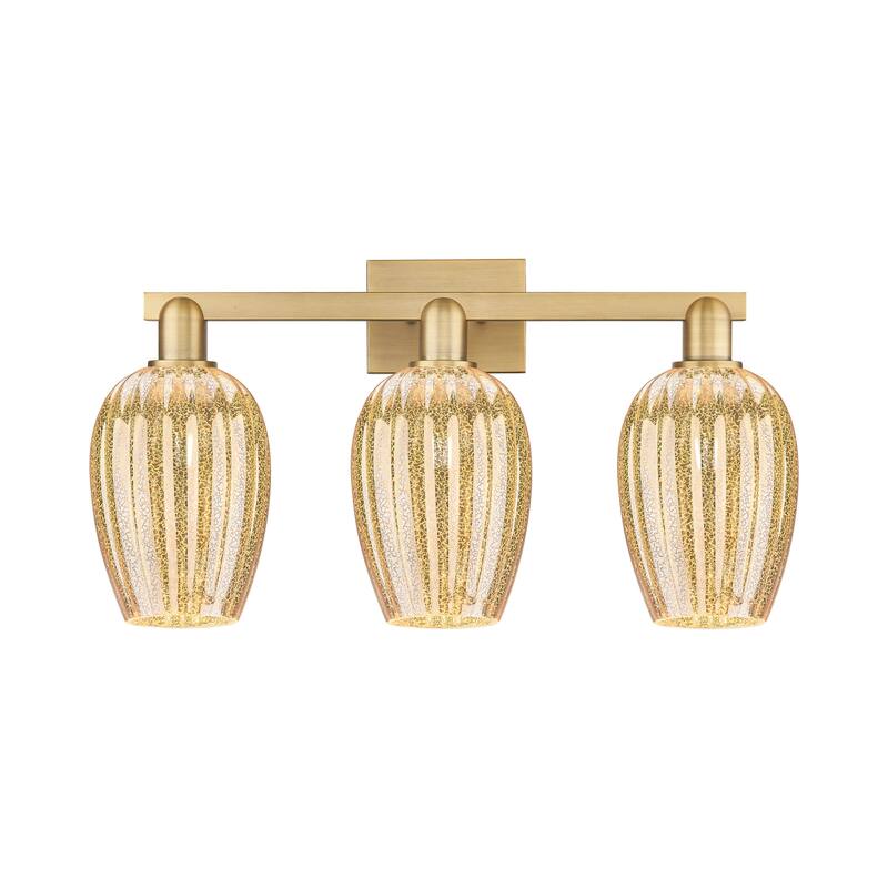 Innovations Lighting 716-3W-14-26 Preston Vanity Flute Preston 3 Light - Brushed Brass / Mercury