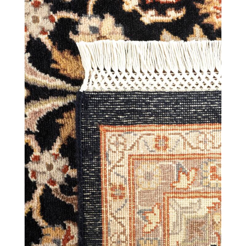 Overton Hand Knotted Wool Traditional Oriental Black Area Rug - 6' x 9'