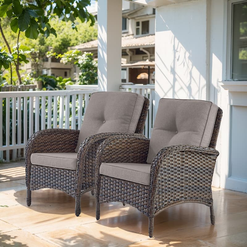 Pocassy Patio Chairs Outdoor Wicker Chair Dining Chairs