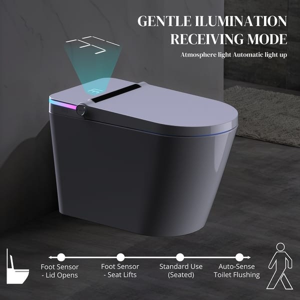 Abruzzo Smart Bidet Toilet with Heated Seat and Foot Sensor Flush