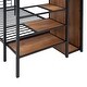 preview thumbnail 8 of 9, Twin Over Twin Metal Bunk Bed with Lateral Storage Ladder and Wardrobe