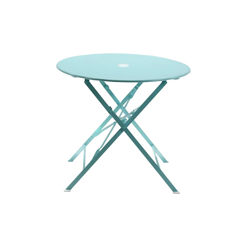 Carolina Living Bistro 30" Round Folding Outdoor Table - Umbrella Hole