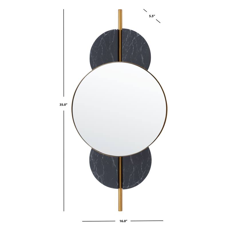 SAFAVIEH Chelsy Modern Art Deco 16-inch Wall Mirror - 16"W x 6"D x 35"H