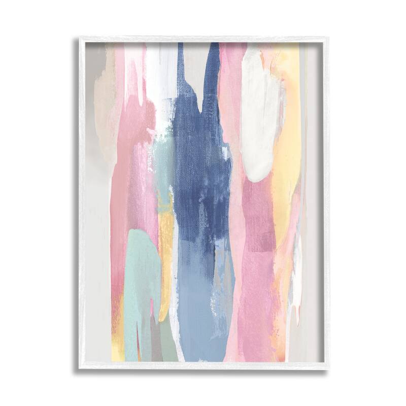 Stupell Pastel Tones Layered Modern Abstract Movements Framed Wall Art