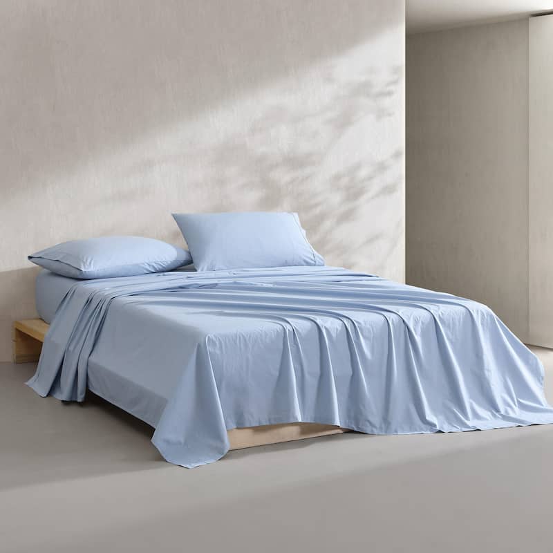 Calvin Klein Washed Cotton Percale Sheet Set