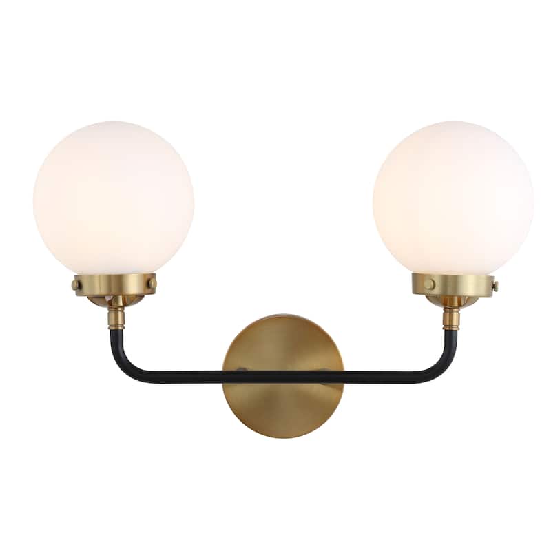Bevin Contemporary Transitional Iron/Glass LED Vanity Light, by JONATHAN Y