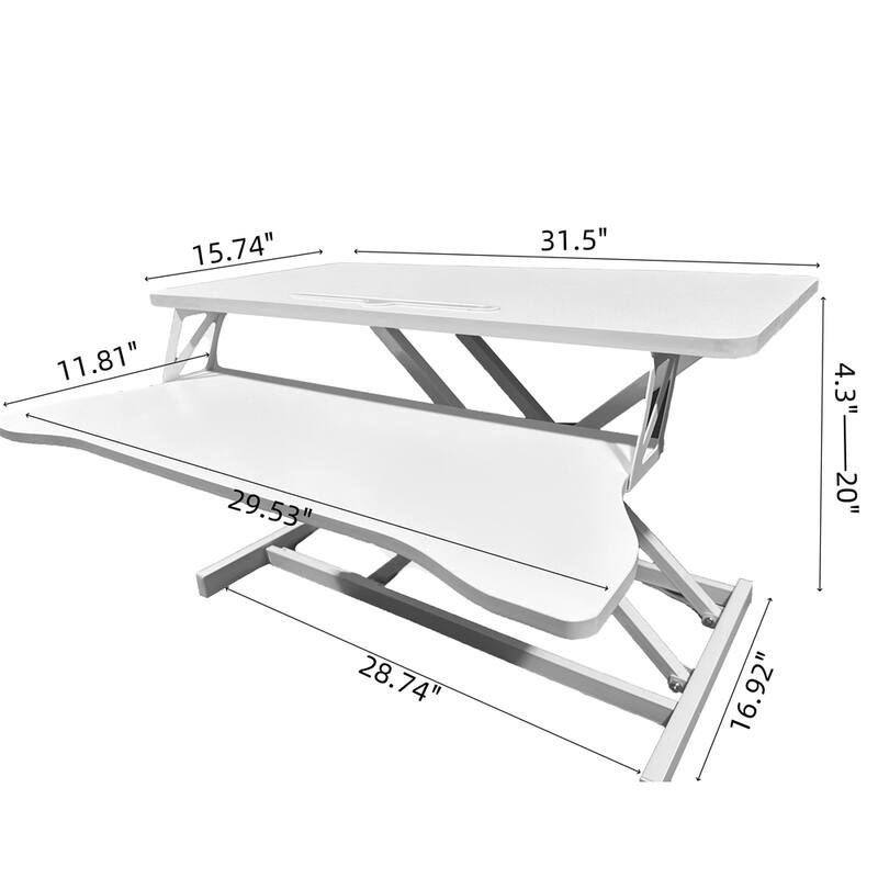 32" Desk Converter,Height Adjustable Sit to Stand Riser,Workstation