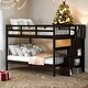preview thumbnail 2 of 10, Stairway Design Full-over-Full Bunk Bed with Storage and Guard Rail for Bedroom,Dorm