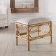 preview thumbnail 4 of 6, Upholstered vanity bench - 24" - white and brown