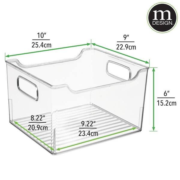 mDesign Deep Plastic Office Storage Container Bin with Handles Bed