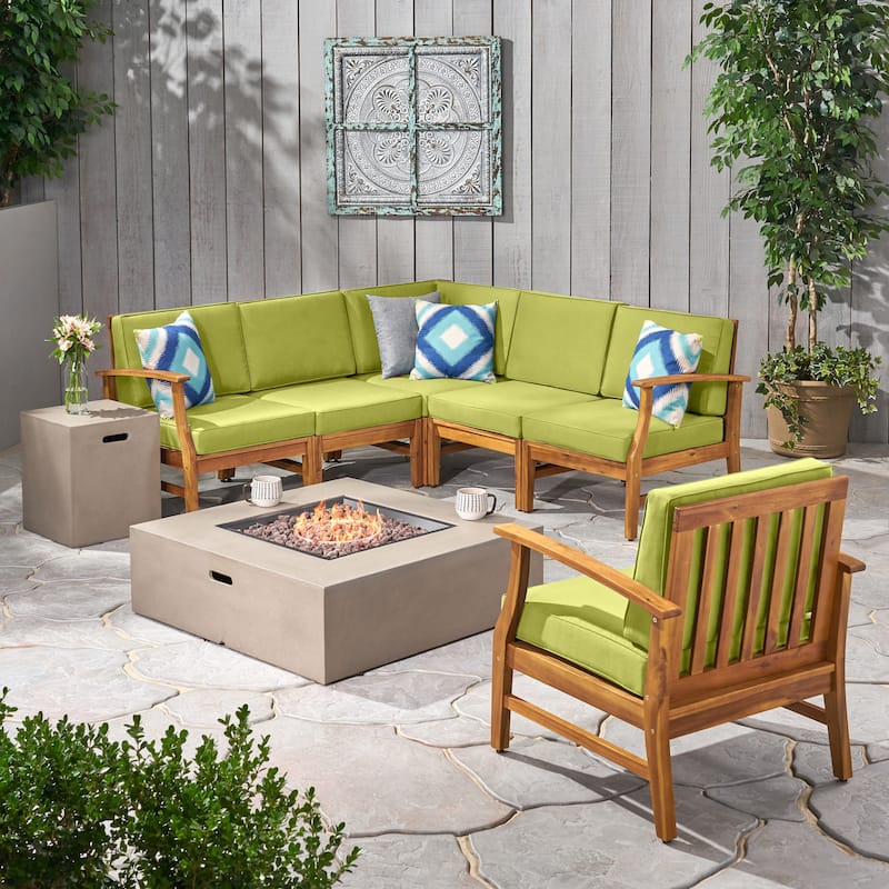 Illona Outdoor Acacia Sofa Set by Christopher Knight Home