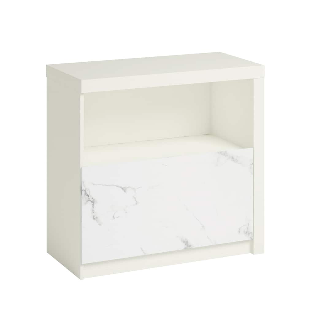 Wood Lateral File with Cubbyhole Storage, White