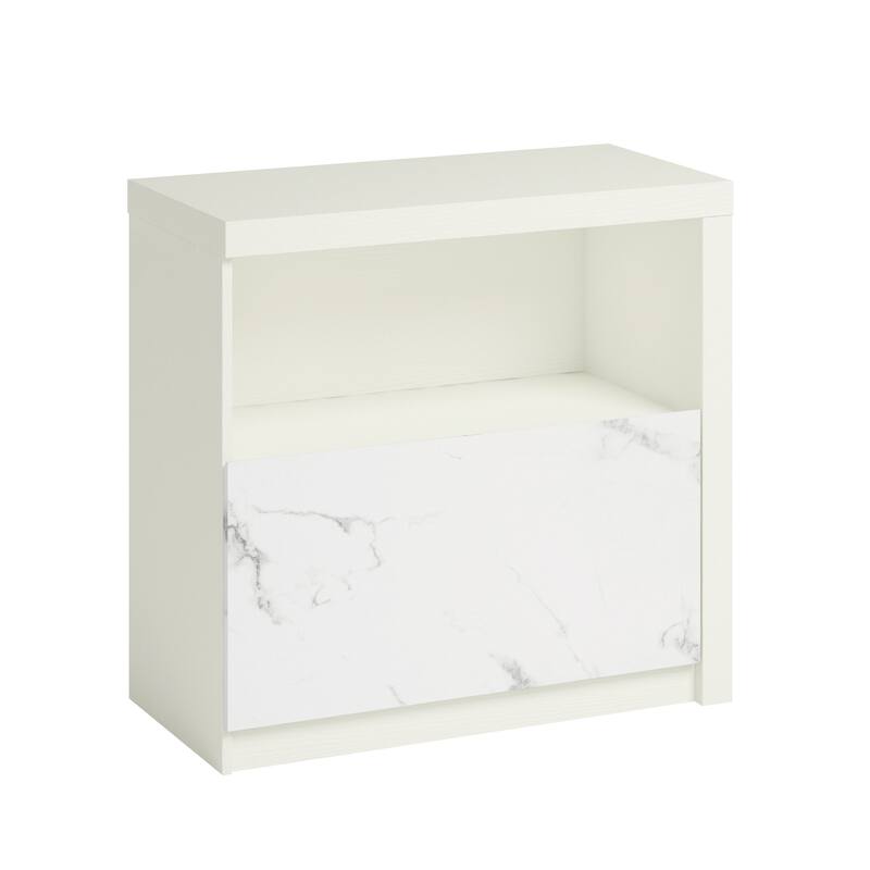 Wood Lateral File with Cubbyhole Storage, White