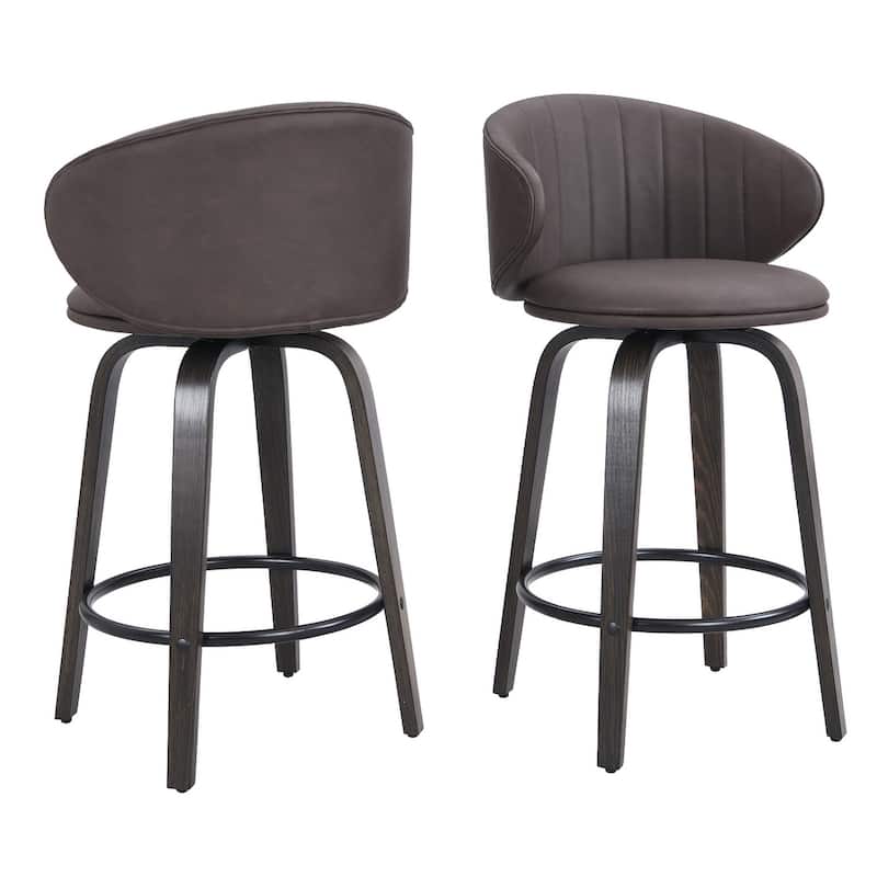 26 Inch Bentwood Bar Stools Swivel Counter Height Bar Stools