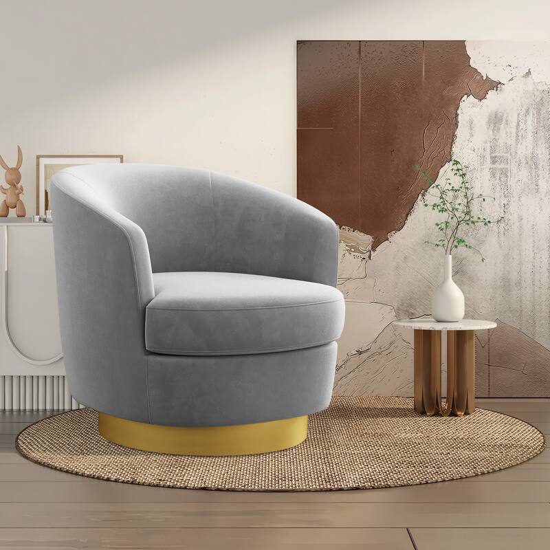 360 Degree Velvet Swivel Club Chair, Soft & Comfotable