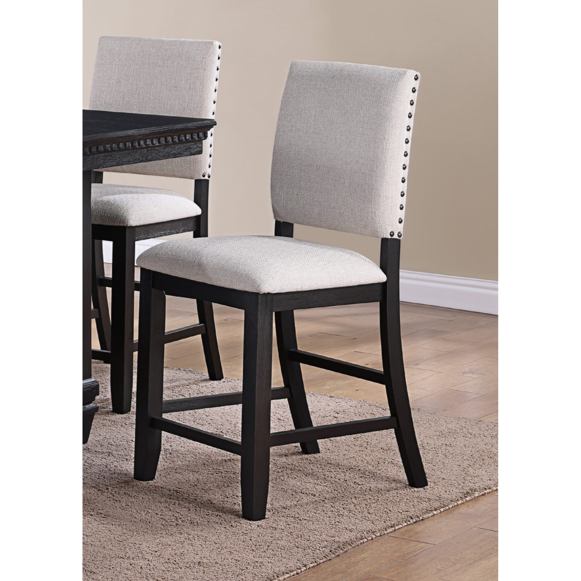 Regent Charcoal Black Counter Height Chair, Set of