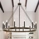 preview thumbnail 14 of 41, Update 12-light 40In Modern Farmhouse Wagon Wheel Chandelier Weathered Walnut