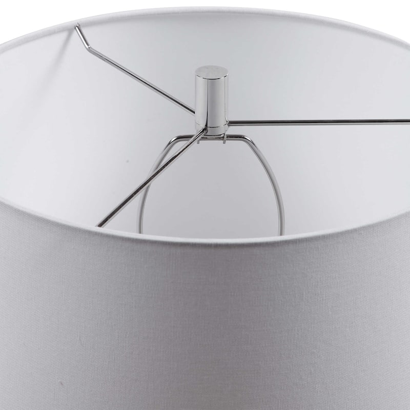 Striped Ceramic Table Lamp with White Round Hardback Drum Shade - 28.5" - Blue and White