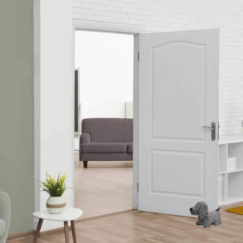 3D Dog Fabric Weighted Bag Door Stop 2.3 lbs Black White - 7"H x 10.8"L x 4.6"W