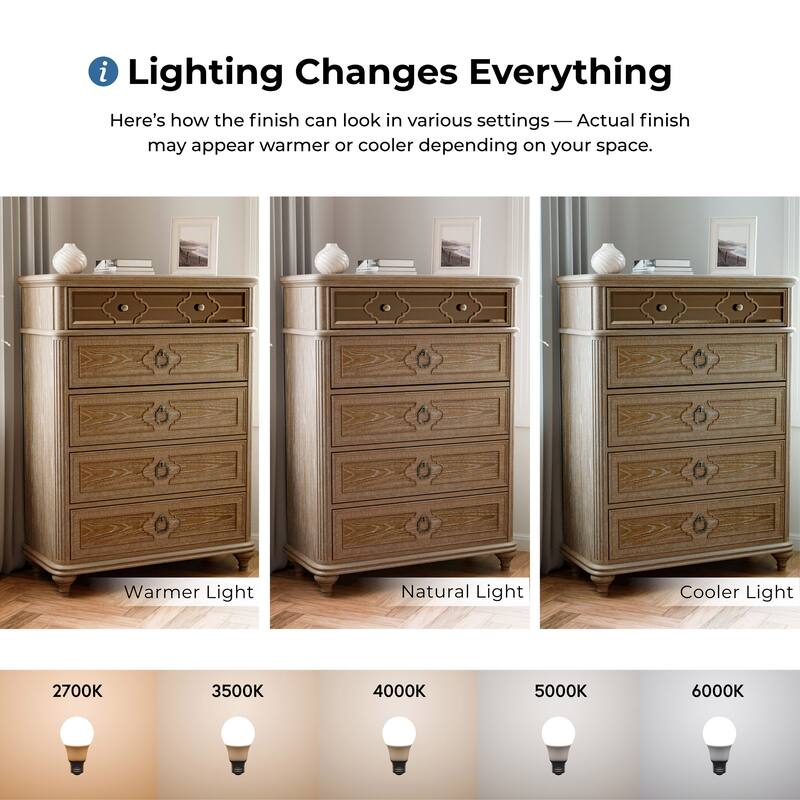 Furniture of America Aveline Modern Rustic Oak 6-Piece Solid Wood Panel Bedroom Set