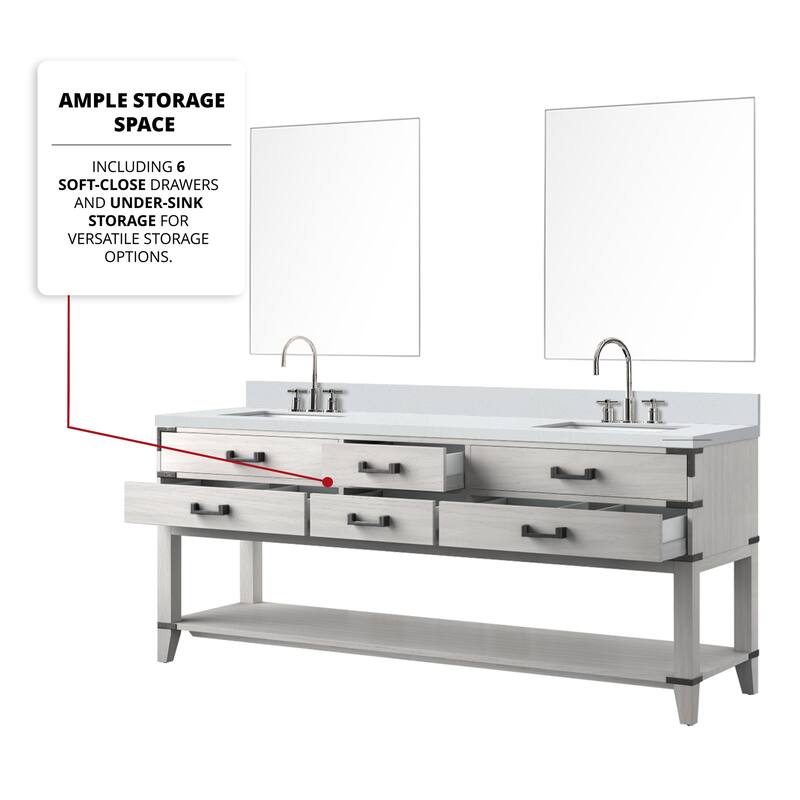 Norwalk Bath Vanity with Quartz Top, Sink, Mirror and Faucet