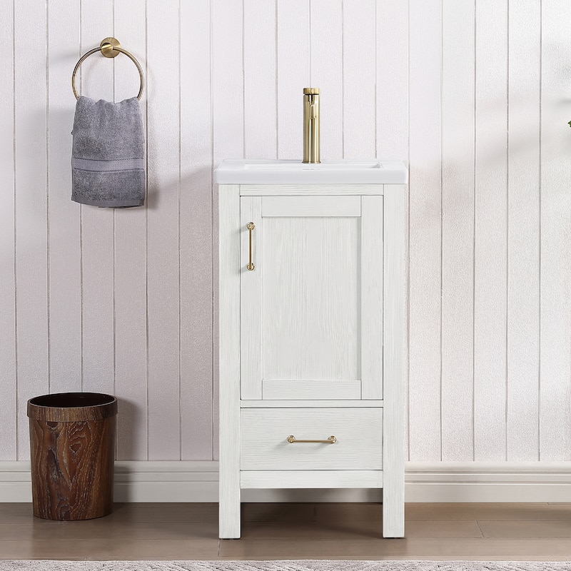 Gela Single Bath Vanity with Ceramic Basin Top without Mirror