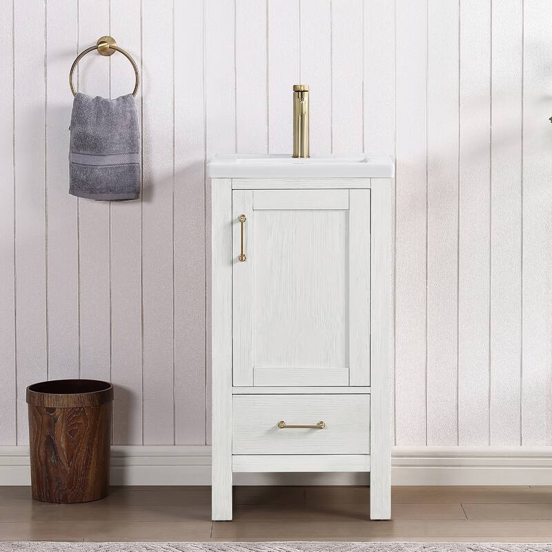 Gela Single Sink Bath Vanity with Drop-In Ceramic Basin without Mirror