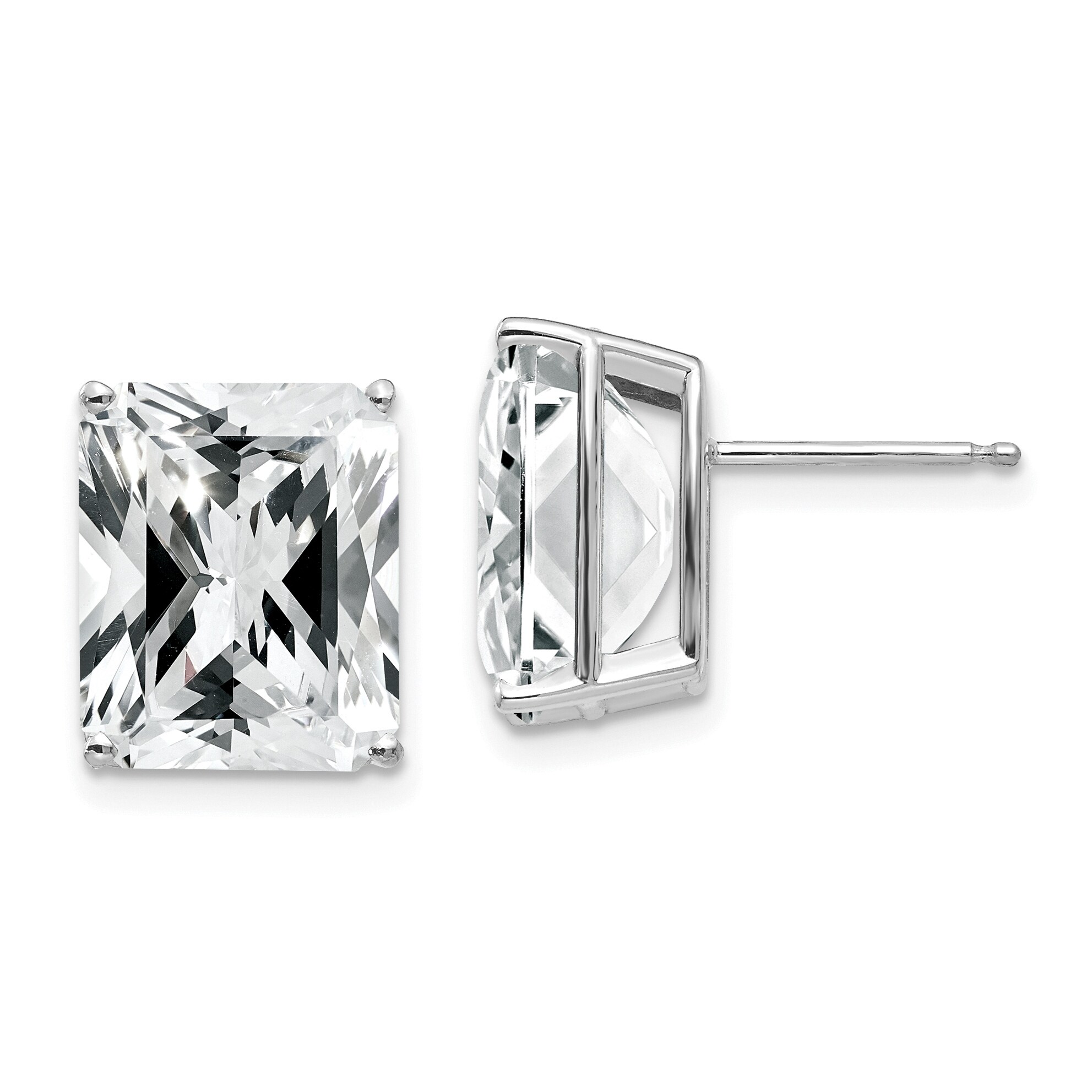 cubic zirconia emerald cut earrings