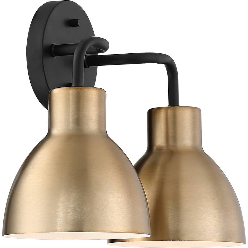 Sloan 2 Light Vanity Matte Black and Burnished Brass Finish