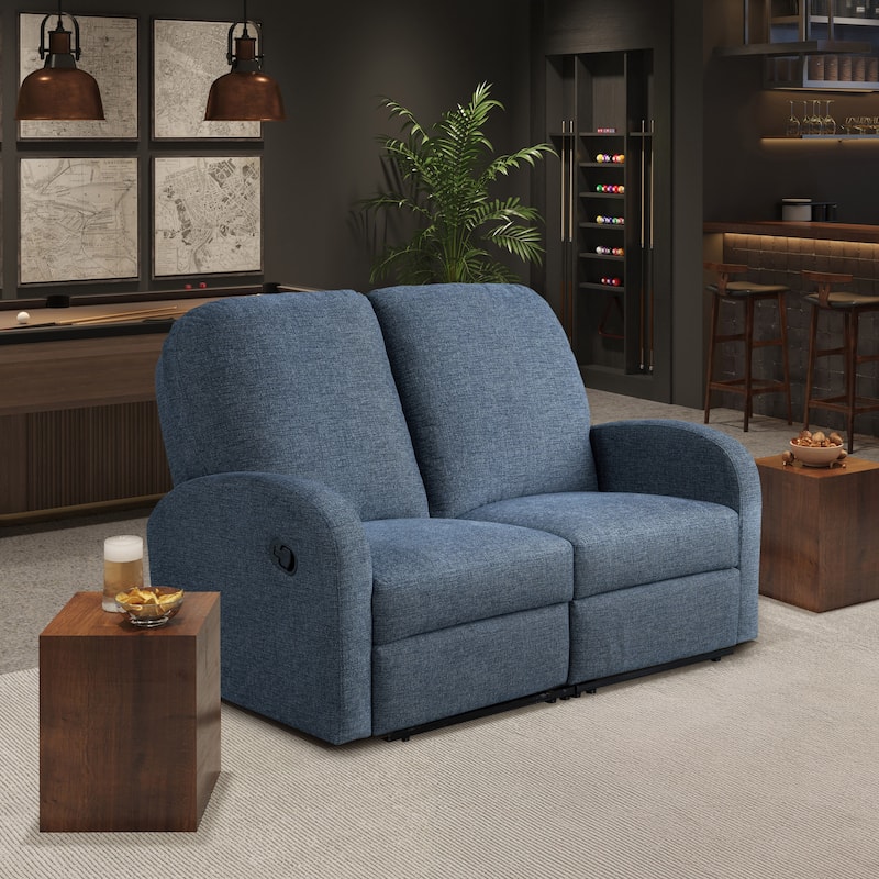 Relax-A-Lounger Parker Reclining Loveseat in Woven Fabric - Blue