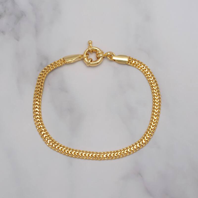 Victoria Townsend Yellow Gold Plated Wheat Chain Bracelet