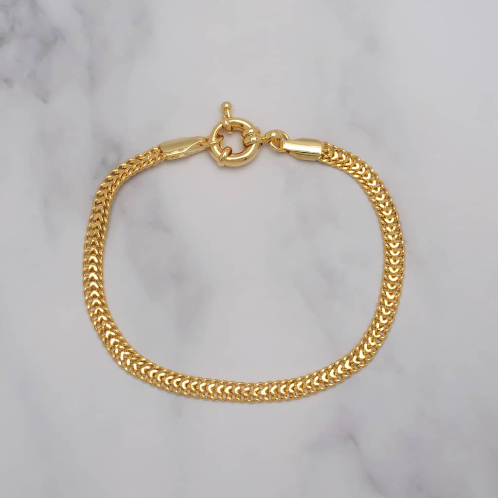 Victoria Townsend Yellow Gold Plated Wheat Chain Bracelet