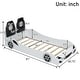 preview thumbnail 9 of 24, Wooden Twin Size Race Car Bed with Upholstered Backrest and LED Light, Kids Car-Shaped Platform Bed with Slats Support