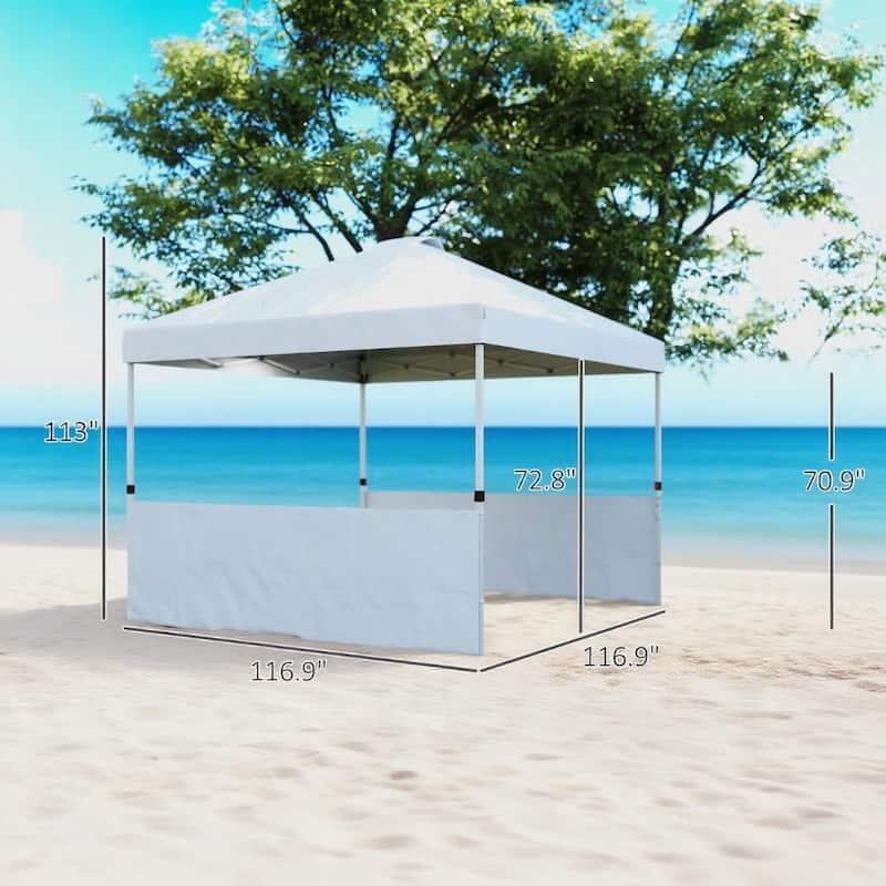 GDFStudio - 10x10 ft Pop-Up Outdoor Canopy Tent with Adjustable Height & Sidewalls