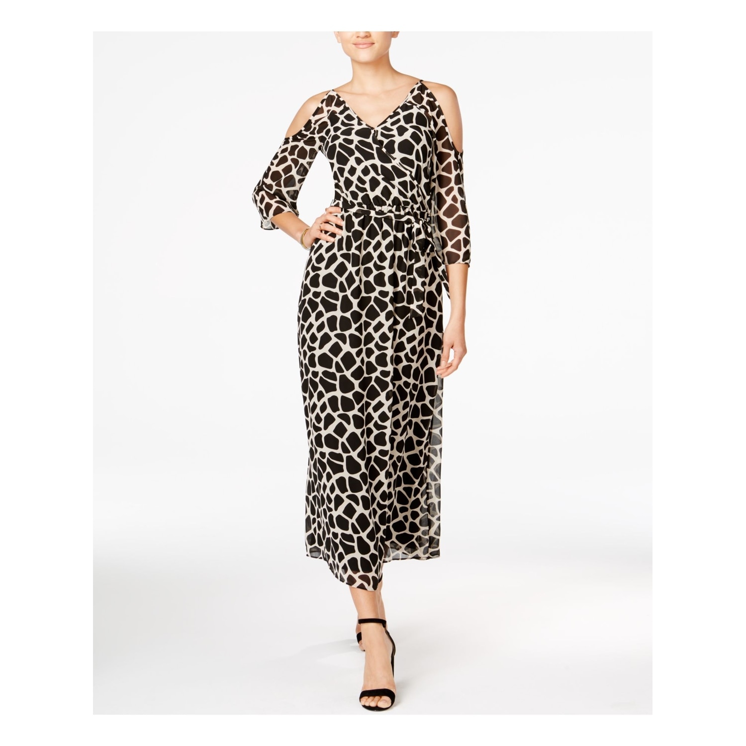 cold shoulder empire waist dress
