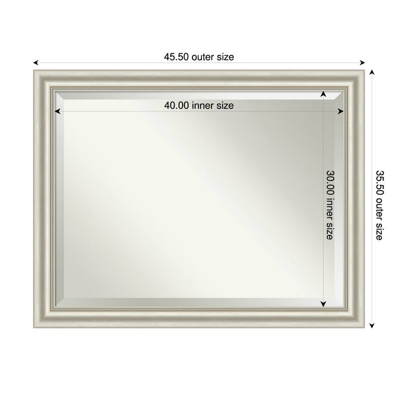 Sophia Beveled Framed Wall Mirror - 46 x 36 in - Sophia Silver