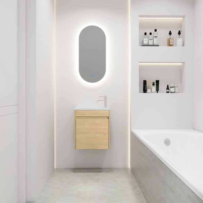 BNK 16/18 Inch Single Sink Bathroom Vanity with Soft Close Door