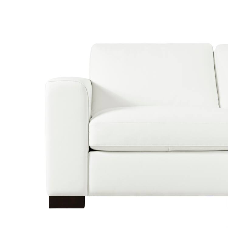 Genuine Leather Loveseat Sofa - Ultimate Comfort, Mid-Century Living Room Loveseat, Modern Small Couch with Sturdy Block Legs