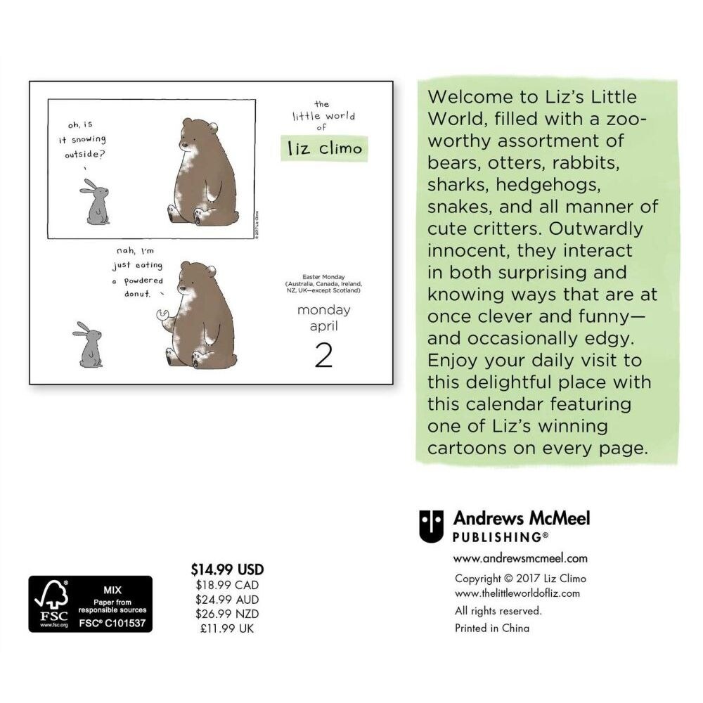 Shop 2018 Little World Of Liz Climo Desk Calendar Overstock