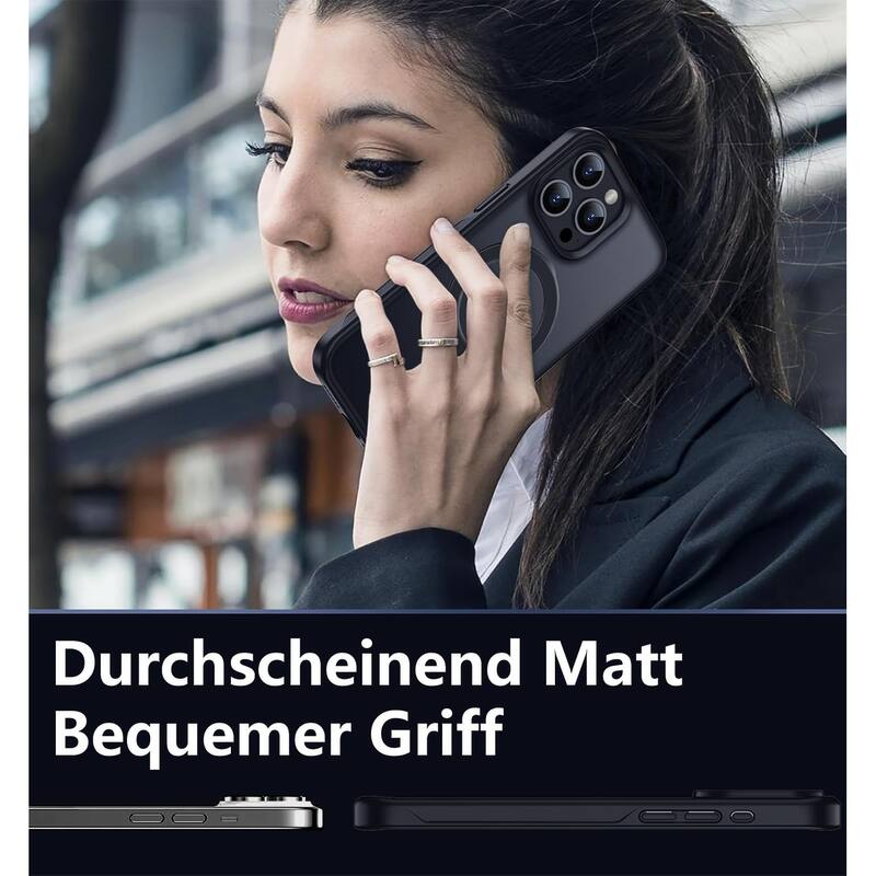 iPhone 15 Pro Max 360° Adjustable Stand with Camera Protection Compatible with MagSafe, Invisible Magnetic Ring Case Non-Slip