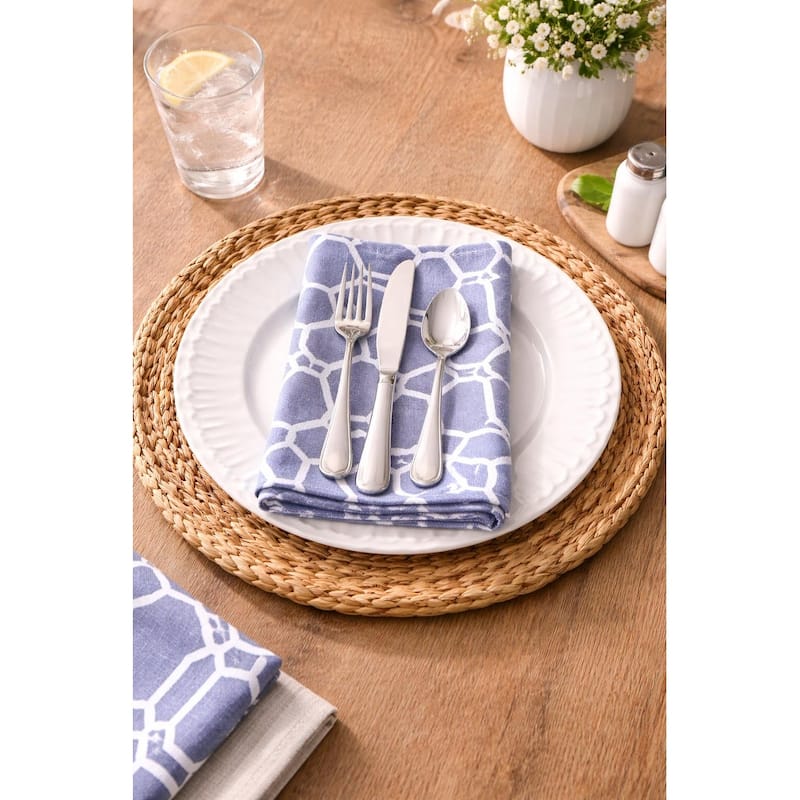 Trellis Navy Cotton Napkin Set of 6 - Set of 6