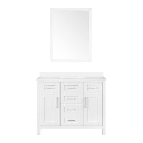 OVE Decors Tahoe III 42 in. White Vanity with power bar and ...