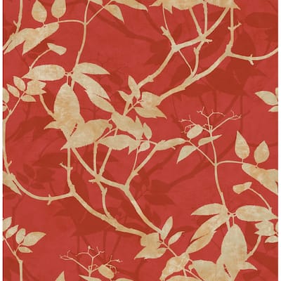 Seabrook Designs Trudi Leaf Trail Unpasted Wallpaper